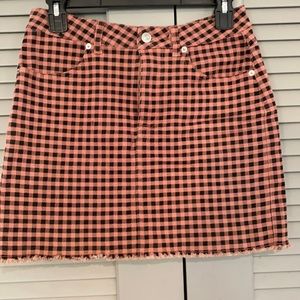 Checkered jean skirt